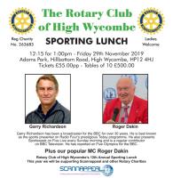 Wycombe Rotary Sporting Lunch 2019 with Gary Richardson and Roger Dakin